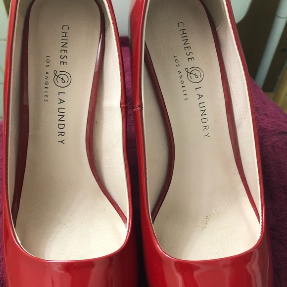 Chinese Laundry Red Platform Stiletto Pumps Peep toe High 5 inch Heels size 9M - Picture 2 of 6